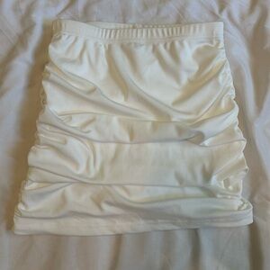 Ruffled white mini skirt